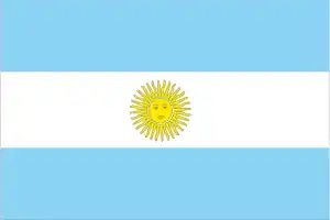 The official flag of the Argentine nation.