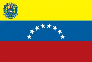 The official flag of the Venezuelan nation.